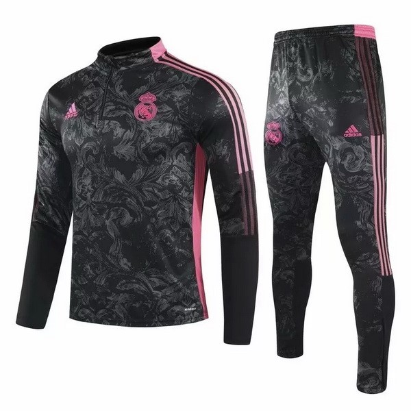 Survetement Football Real Madrid 2021-22 Noir Rose Gris